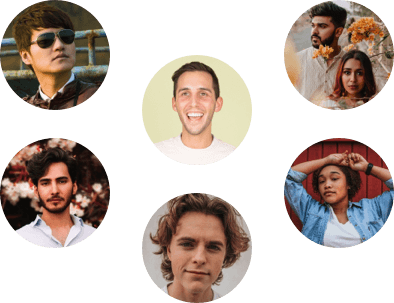 Right image of people faces